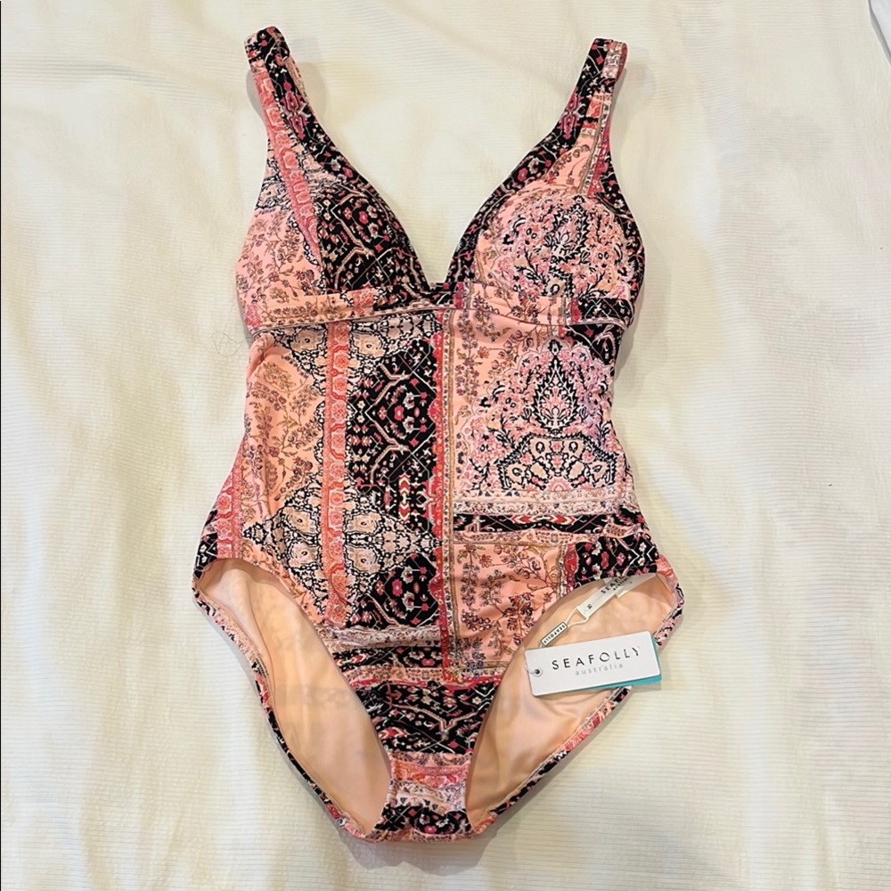 New SEAFOLLY Swimsuit, Moroccan Moon Bathing Suit, US Size 10, NWT & Never Worn